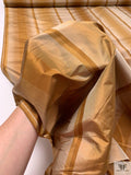 Vertical Striped Yarn-Dyed Silk Taffeta - Bronze / Shaker Beige