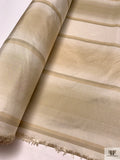 Vertical Striped Yarn-Dyed Silk Taffeta - Shades of Ecru