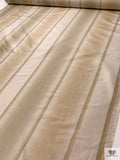 Vertical Striped Yarn-Dyed Silk Taffeta - Shades of Ecru
