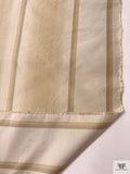 Vertical Striped Yarn-Dyed Silk Taffeta - Shades of Ecru