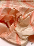 Vertical Striped Yarn-Dyed Silk Taffeta - Antique Coral / Cream