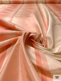 Vertical Striped Yarn-Dyed Silk Taffeta - Antique Coral / Cream
