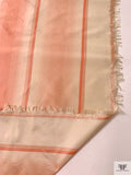 Vertical Striped Yarn-Dyed Silk Taffeta - Antique Coral / Cream