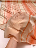 Vertical Striped Yarn-Dyed Silk Taffeta - Antique Coral / Cream