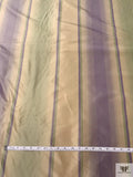 Vertical Striped Yarn-Dyed Silk Taffeta - Purple Lavender / Sage / Champagne