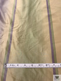 Vertical Striped Yarn-Dyed Silk Taffeta - Purple Lavender / Sage / Champagne