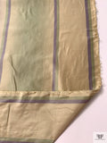 Vertical Striped Yarn-Dyed Silk Taffeta - Purple Lavender / Sage / Champagne
