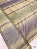 Vertical Striped Yarn-Dyed Silk Taffeta - Purple Lavender / Sage / Champagne