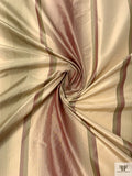 Vertical Striped Yarn-Dyed Silk Taffeta - Khaki Merlot / Khaki Moss / Champagne