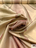 Vertical Striped Yarn-Dyed Silk Taffeta - Khaki Merlot / Khaki Moss / Champagne