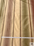 Vertical Striped Yarn-Dyed Silk Taffeta - Khaki Merlot / Khaki Moss / Champagne