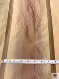 Vertical Striped Yarn-Dyed Silk Taffeta - Khaki Merlot / Khaki Moss / Champagne