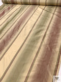 Vertical Striped Yarn-Dyed Silk Taffeta - Khaki Merlot / Khaki Moss / Champagne