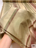 Vertical Striped Yarn-Dyed Silk Taffeta - Khaki Merlot / Khaki Moss / Champagne