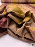 Vertical Striped Yarn-Dyed Silk Taffeta - Merlot / Dusty Chartreuse / Warm Taupe