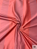 Vertical Striped Yarn-Dyed Silk Shantung - Peachy Raspberry / Muted Rose