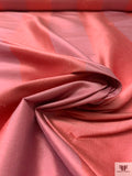 Vertical Striped Yarn-Dyed Silk Shantung - Peachy Raspberry / Muted Rose
