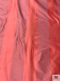 Vertical Striped Yarn-Dyed Silk Shantung - Peachy Raspberry / Muted Rose