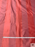 Vertical Striped Yarn-Dyed Silk Shantung - Peachy Raspberry / Muted Rose