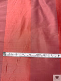 Vertical Striped Yarn-Dyed Silk Shantung - Peachy Raspberry / Muted Rose