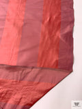 Vertical Striped Yarn-Dyed Silk Shantung - Peachy Raspberry / Muted Rose