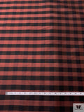 Gingham Yarn-Dyed Silk Shantung - Brick / Black