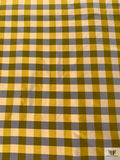 Gingham Yarn-Dyed Silk Taffeta - Dusty Chartreuse / Grey / Lightest Gold