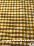 Gingham Yarn-Dyed Silk Taffeta - Dusty Chartreuse / Grey / Lightest Gold