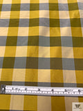 Gingham Yarn-Dyed Silk Taffeta - Dusty Chartreuse / Grey / Lightest Gold