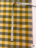 Gingham Yarn-Dyed Silk Taffeta - Dusty Chartreuse / Grey / Lightest Gold