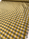Gingham Yarn-Dyed Silk Taffeta - Dusty Chartreuse / Grey / Lightest Gold