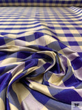 Gingham Yarn-Dyed Silk Shantung - Indigo / Lightest Gold