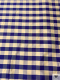 Gingham Yarn-Dyed Silk Shantung - Indigo / Lightest Gold
