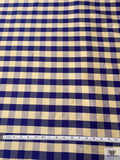 Gingham Yarn-Dyed Silk Shantung - Indigo / Lightest Gold
