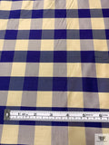 Gingham Yarn-Dyed Silk Shantung - Indigo / Lightest Gold