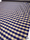 Gingham Yarn-Dyed Silk Shantung - Indigo / Lightest Gold