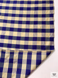 Gingham Yarn-Dyed Silk Shantung - Indigo / Lightest Gold