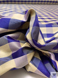 Gingham Yarn-Dyed Silk Shantung - Indigo / Lightest Gold