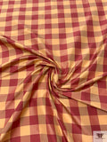 Gingham Yarn-Dyed Silk Taffeta - Dusty Rose Pink / Nude