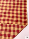 Gingham Yarn-Dyed Silk Taffeta - Dusty Rose Pink / Nude