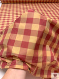 Gingham Yarn-Dyed Silk Taffeta - Dusty Rose Pink / Nude