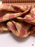 Gingham Yarn-Dyed Silk Taffeta - Dusty Rose Pink / Nude