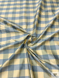 Gingham Yarn-Dyed Silk Shantung - Dusty Turquoise / Lightest Gold