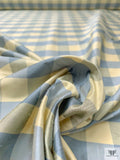 Gingham Yarn-Dyed Silk Shantung - Dusty Turquoise / Lightest Gold