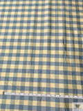 Gingham Yarn-Dyed Silk Shantung - Dusty Turquoise / Lightest Gold