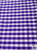 Gingham Yarn-Dyed Silk Shantung - Purple / White