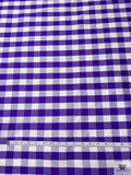 Gingham Yarn-Dyed Silk Shantung - Purple / White