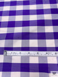 Gingham Yarn-Dyed Silk Shantung - Purple / White