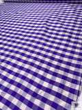 Gingham Yarn-Dyed Silk Shantung - Purple / White
