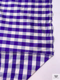 Gingham Yarn-Dyed Silk Shantung - Purple / White